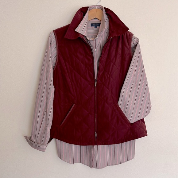 FACONNABLE Women’s Maroon Quilted Size M vest FREE SHIRT - Picture 1 of 12